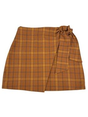 WILFRED By ARITZIA ~Dorien Skirt~ Size 6, Plaid Mini Wrap Skirt in Autumn Earth